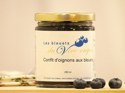 Confit d'oignons aux bleuets, produit du terroir, Les Bleuets du Vire-Crêpe