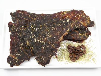 Jerky, boeuf, café romarin, viande séché